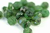 24pc 6x3mm MILKY GREEN JET FACETED FIREPOLISH HURRICANE CZECH GLASS RONDELLE BEADS CZ107-24